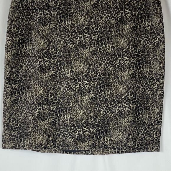 Talbots  Brown Tan Animal Print 100% Cotton Velvet Party Event Skirt NWT Size 16 - Picture 3 of 13
